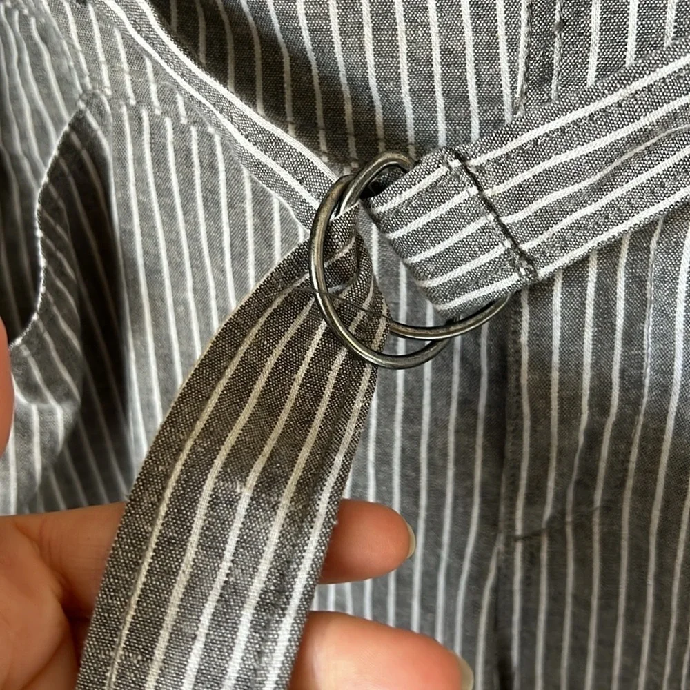 Sundance grey striped linen blend pants
